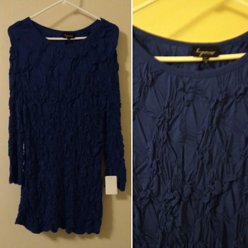 Lynn Richie Ruched Puckered Blouse, XL